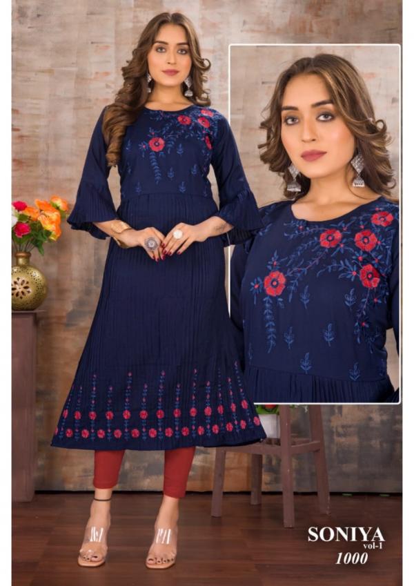 Soniya Vol 01 Ethnic Wear Rayon Anarkali Kurti Collection